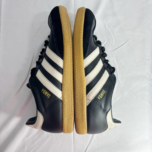 Adidas Samba Classic Black White Size 7– Leather & Suede, Gum Sole - Picture 5 of 7